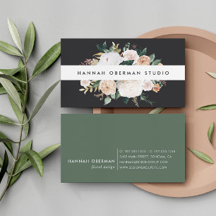 Cartão De Visita Boho Blooms Watercolor Floral