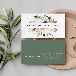 Cartão De Visita Boho Blooms Watercolor Floral