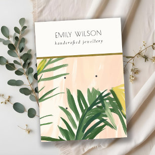 Cartão De Visita Boho Blush Palm Tropical Verde Deixa 2 Ouvindo