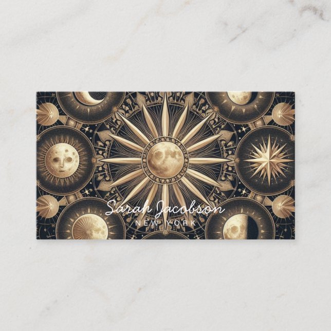 Cartão de Visita Boho Celestial – Céu Noturno Cósm (Frente)
