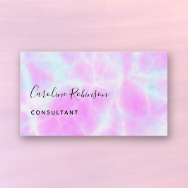 Cartão De Visita Boho Chic Lilac Pink Aqua Bonito Marble Consultor