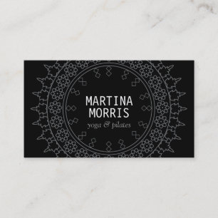Cartão De Visita Boho Chic Mandala Black/Cinza