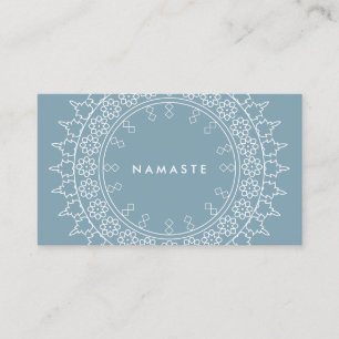 Cartão De Visita Boho Chic Mandala Namaste Yoga Blue