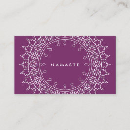 Cartão De Visita Boho Chic Mandala Namaste Yoga Purple