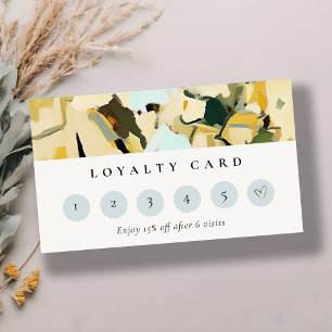 Cartão De Visita Boho Chic Yellow Ochre Pinta Loyalidade Floral