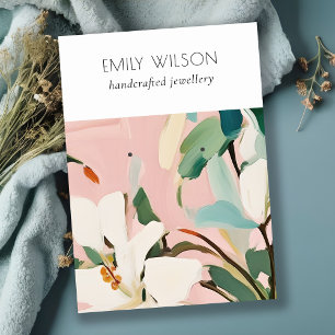 Cartão De Visita Boho Colorida Coloração Rosa, Teal Pintado