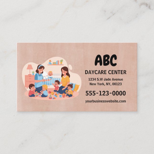 Cartão de Visita Boho Daycare (Frente)