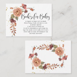 Cartão De Visita BoHO Floral Autumn Folhas Caindo Flores Livros Beb