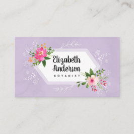 Cartão De Visita Boho floral de aquarela botânica