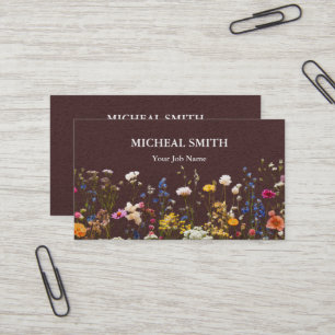 Cartão De Visita Boho Floral Kraft Moderna