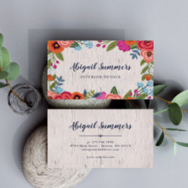 Cartão De Visita Boho Florals - Script Birch & Calliografia