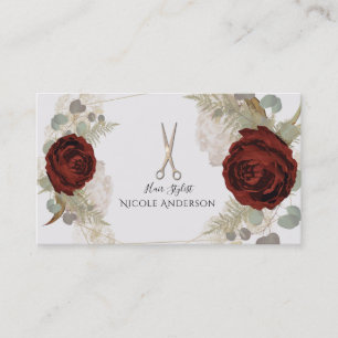 Cartão De Visita Boho Glamour Vintage Estilista de Cabelo Floral Bo