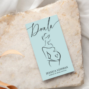 Cartão De Visita Boho Grávida Senhora Arte Linha Doula Parteira QRC