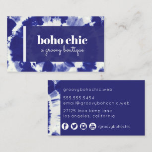 Cartão De Visita Boho Indigo Tie Dye