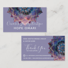 Cartão De Visita Boho Nebula Bloom | Desenho de Mandala