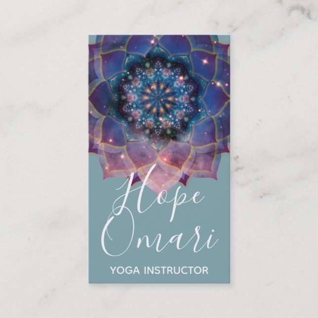 Cartão De Visita Boho Nebula Bloom | Design Mandala (Frente)