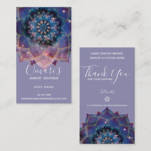 Cartão De Visita Boho Nebula Bloom   Design Mandala