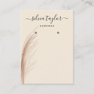 Cartão De Visita Boho Pampas Grass Earth Tones Terracotta Minimamen