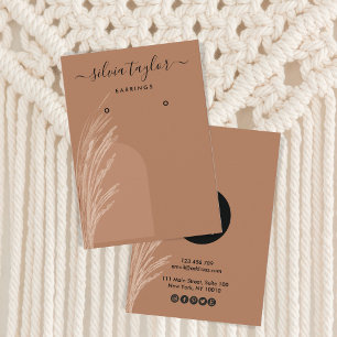 Cartão De Visita Boho Pampas Grass Earth Tones Terracotta Minimamen