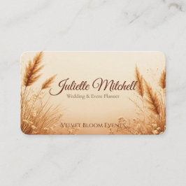 Cartão De Visita Boho Pampas Grass Wedding & Event Planner Business