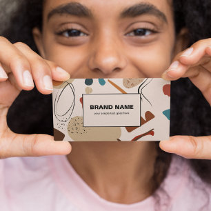 Cartão De Visita Boho Pattern Abstrato Geométrico Terracotta