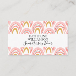 Cartão De Visita Boho Rainbow Rosa