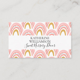 Cartão De Visita Boho Rainbow Rosa