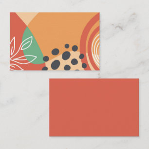 Cartão De Visita Boho retro trabalho de arte, arte em linha floral 