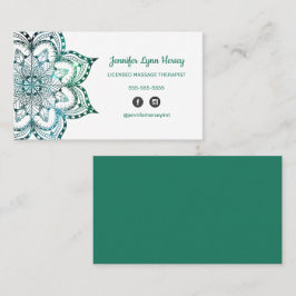 Cartão De Visita Boho Teal Mandala LMT