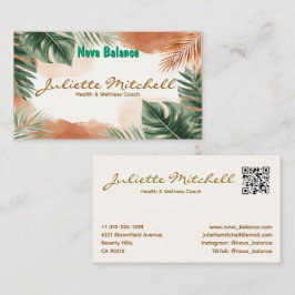 Cartão de Visita Boho Terracota Tropical Saúde
