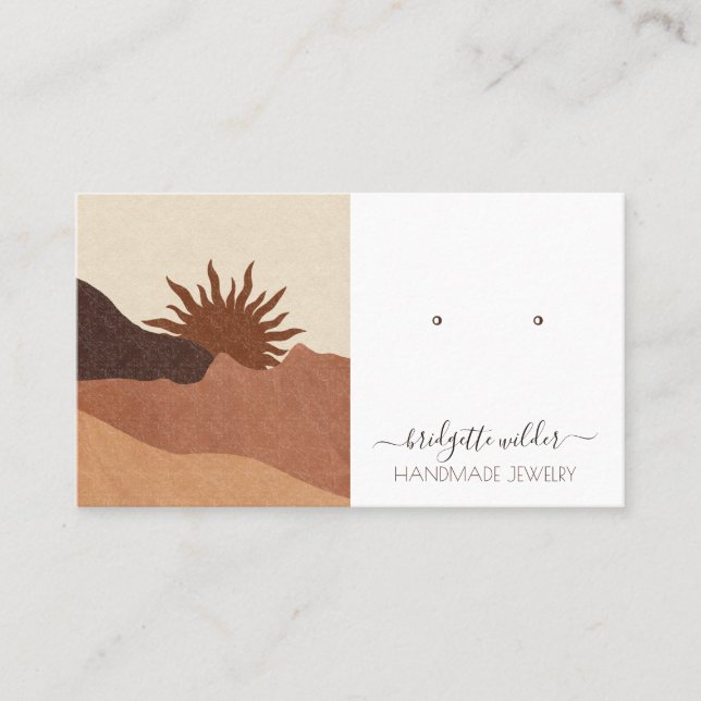 Cartão De Visita Boho Terracotta Joias Feitas à Mão Personalizadas (Frente)