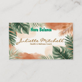 Cartão De Visita Boho Terracotta Tropical Health Business Card