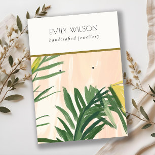 Cartão De Visita Boho Tropical Blush Palm Deixa o Necklace Orelando