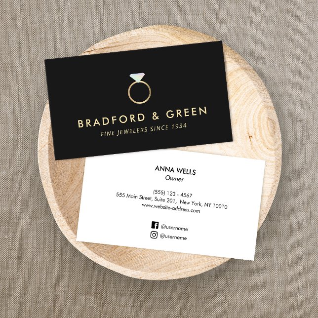 Cartão De Visita Boias-joias do Anel Diamond (Criador carregado)