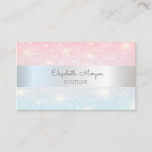 Cartão De Visita Bokeh Brilhante Moderno Elegante, Faixa Prateada