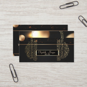 Cartão De Visita Bokeh Elegante, Notas Musicais Fone de Ouvido