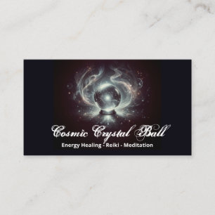 Cartão De Visita Bola de cristal cinza preto Energia Reiki Meditaçã