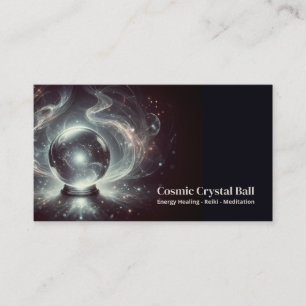 Cartão De Visita Bola de Cristal Preto Longa Meditação de Reiki de