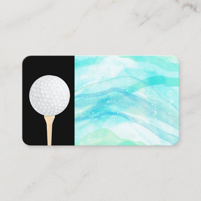 Cartão De Visita bola de golfe divertida com design de aquarela (Frente)