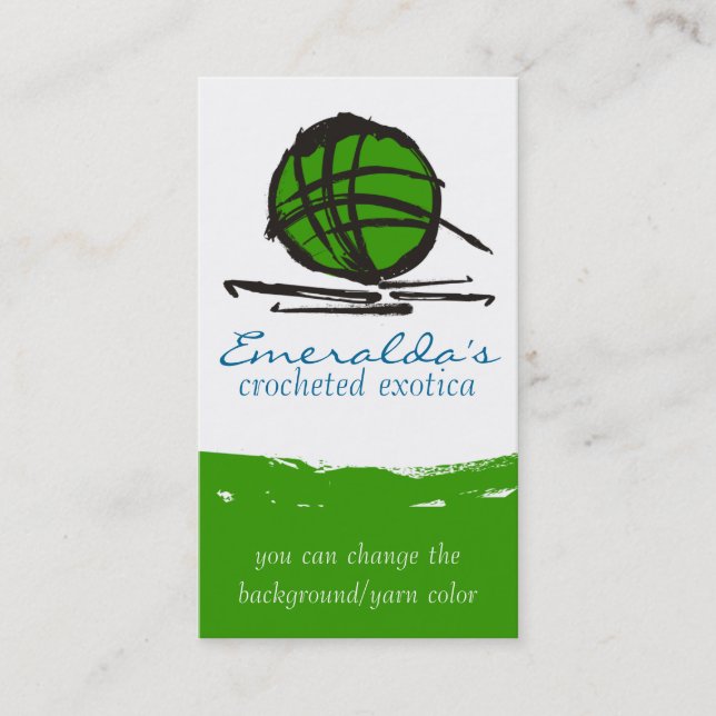 Cartão De Visita bola feita sob encomenda dos ganchos de crochet da (Frente)