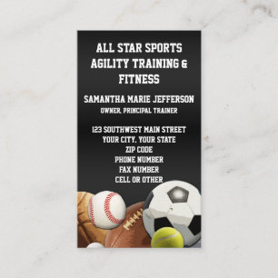 Cartão De Visita Bolas de Esportes All Star c/ Parede de Tijolos