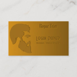 Cartão De Visita Bold Barber Shop Men's Stylist Bronze