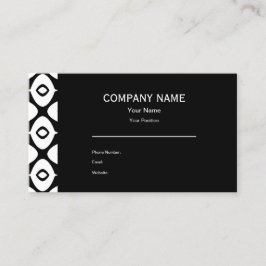Cartão De Visita Bold Black and White Symmetrical Arabesque Pattern