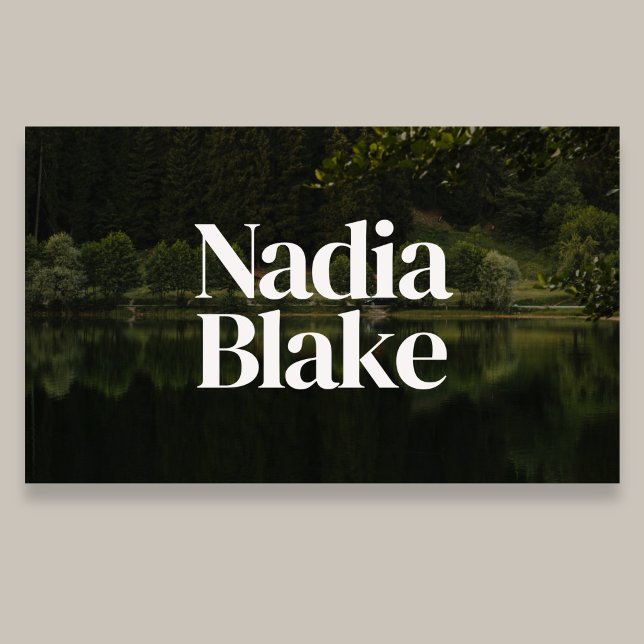 Cartão De Visita Bold Editorial Style Photo QR Code White (Criador carregado)