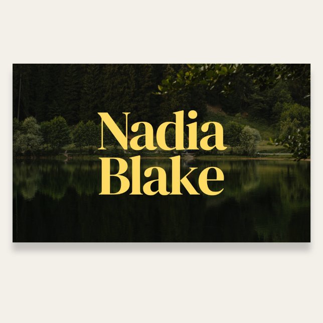 Cartão De Visita Bold Editorial Style Photo QR Code White (Criador carregado)