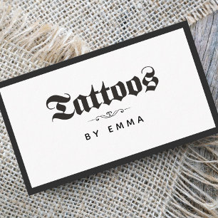 Cartão De Visita Bold Elegante Tatuador Compra Salon Social Media