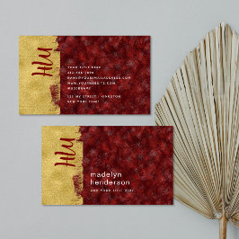 Cartão De Visita Bold Luxury Joalharia Ruby Dourado Monograma