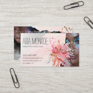 Cartão De Visita Bold Makeup Artist Splash Design