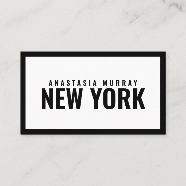 Cartão De Visita Bold Modern Black Minimalist Boutique (Frente)