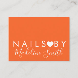 Cartão De Visita Bold Neon Heart Makeup Artist Nail Salon